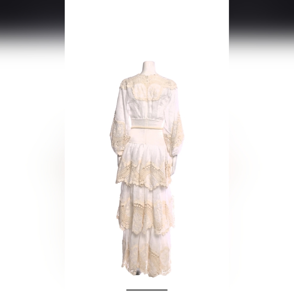 Women's Zimmermann cream lace boho maxi long dress sz 0